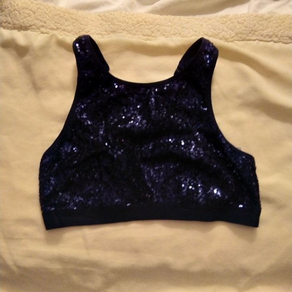 aerie Tops - Blue Sequin Crop Top *NEW*